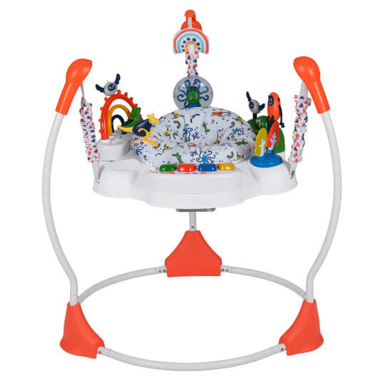 Baby Activity Center Baby Jumper and Bouncer with 6 Interactive Toys Lights and Music-Orange